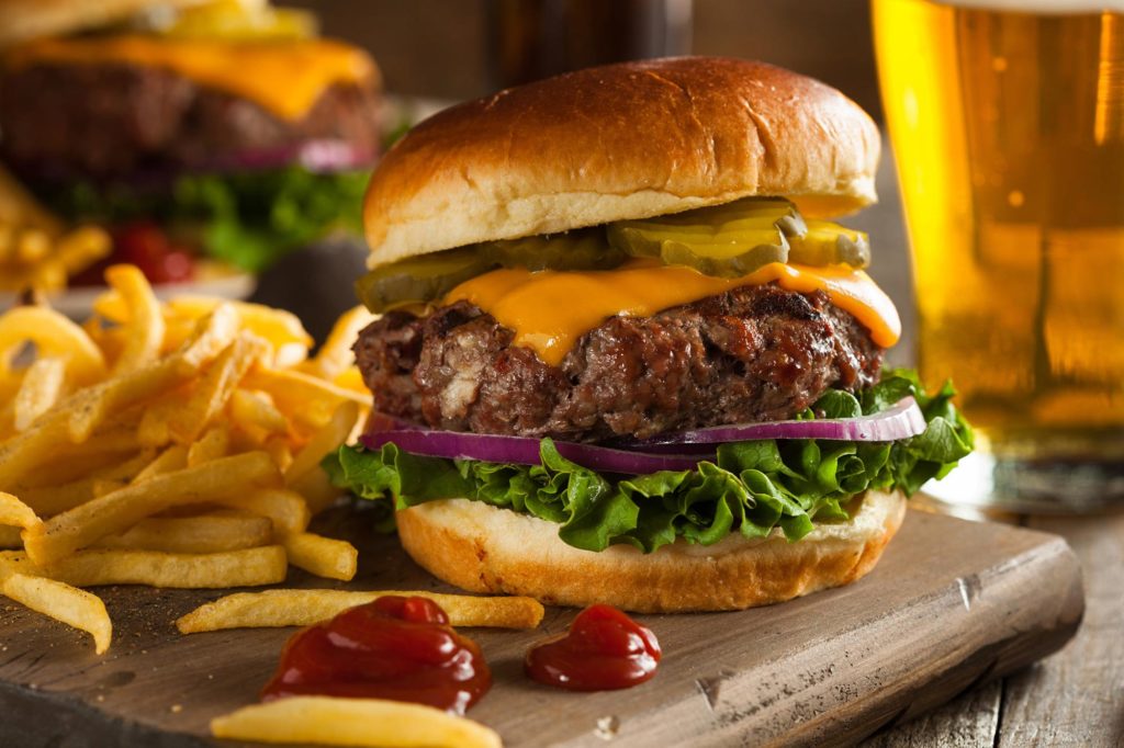 burger and fries